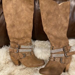 BUCKLE boots. Rhinestones